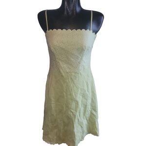 Ann Taylor Petites Lime Green Linen Dress Sz.6P